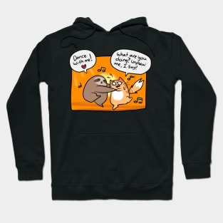 Sloth and Cat Dancing Comic Hoodie